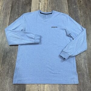 Patagonia Responsible Long Sleeve Tee T-Shirt Fitz Roy Trout Light‎ Blue Men's S
